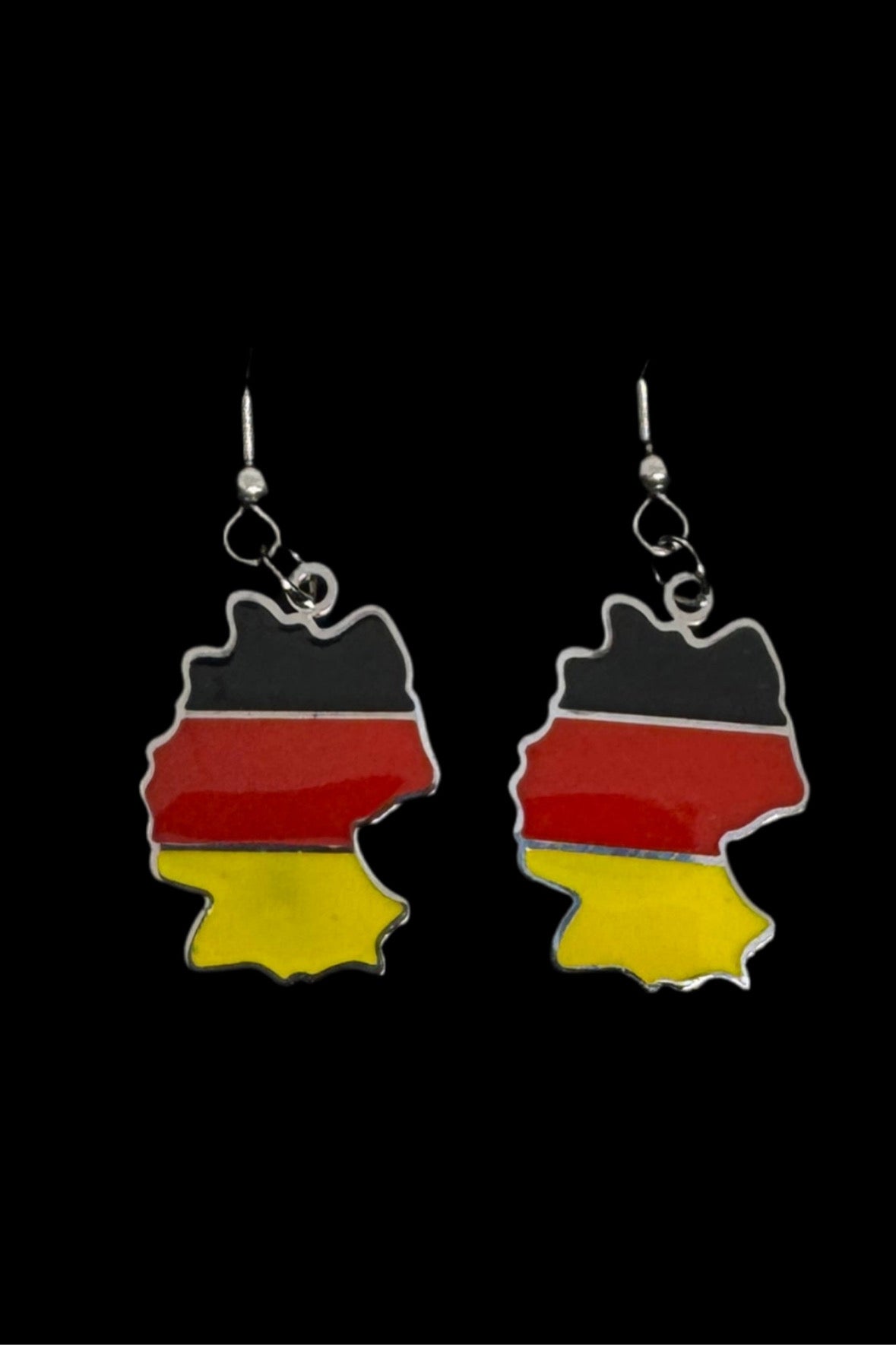 Deutschland Ohrringe – Ohrhänger in Landesform mit Flagge
