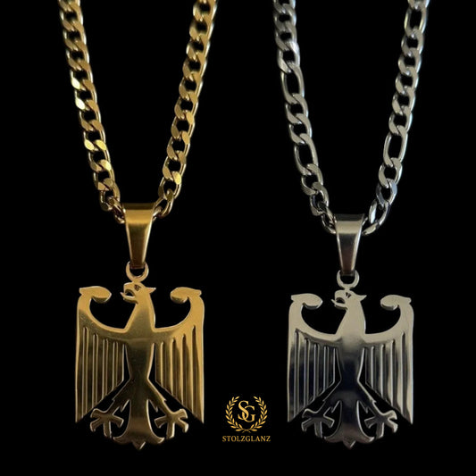 Adler Kette – Edelstahl Halskette in der Farbe Silber oder Gold für Männer & Frauen